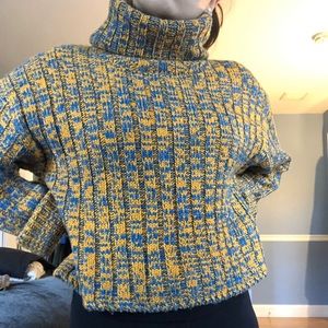 Yellow and blue chunky turtleneck from UO